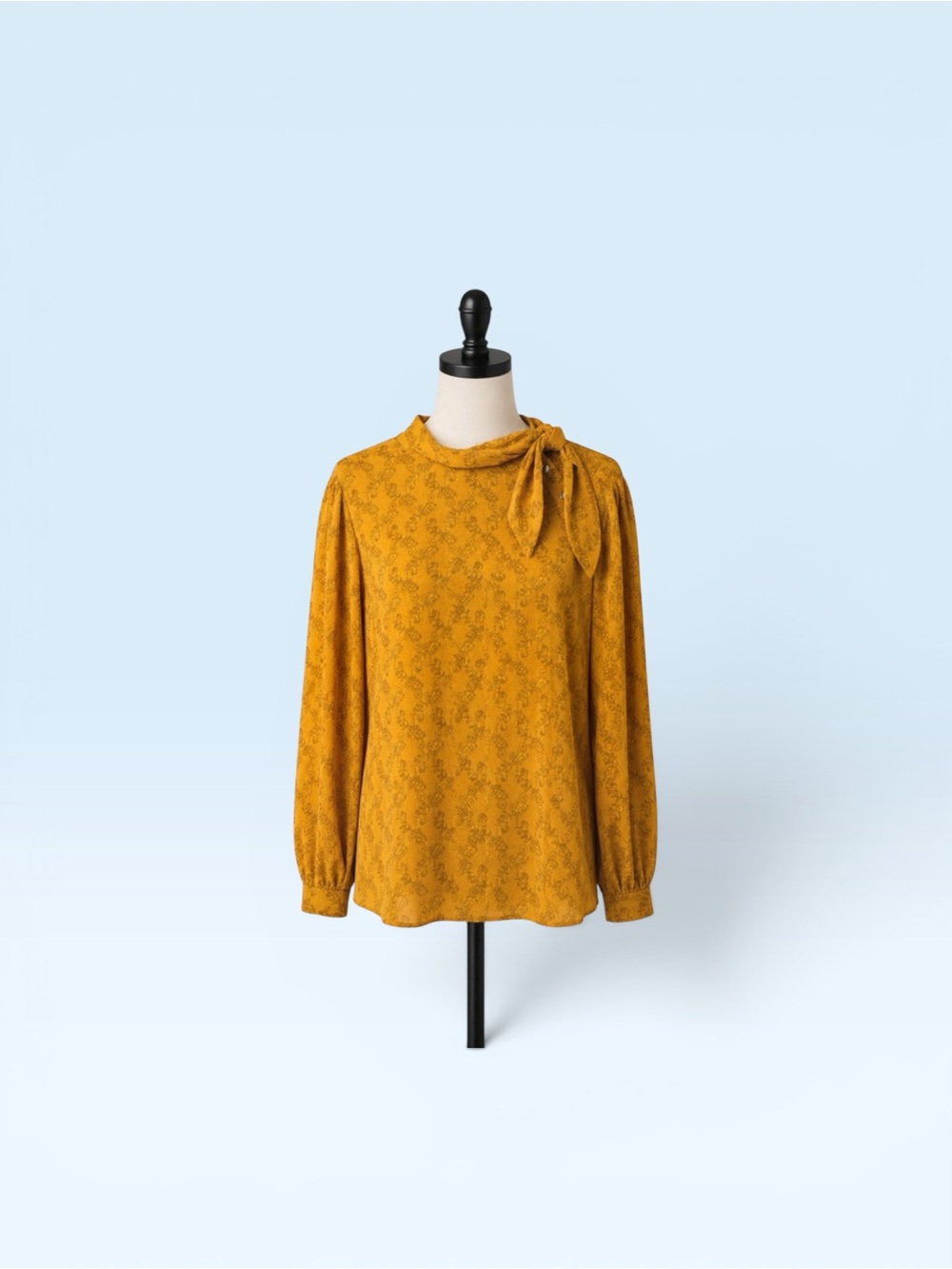 Coach Silk Horse and Carriage Tie Neck Blouse